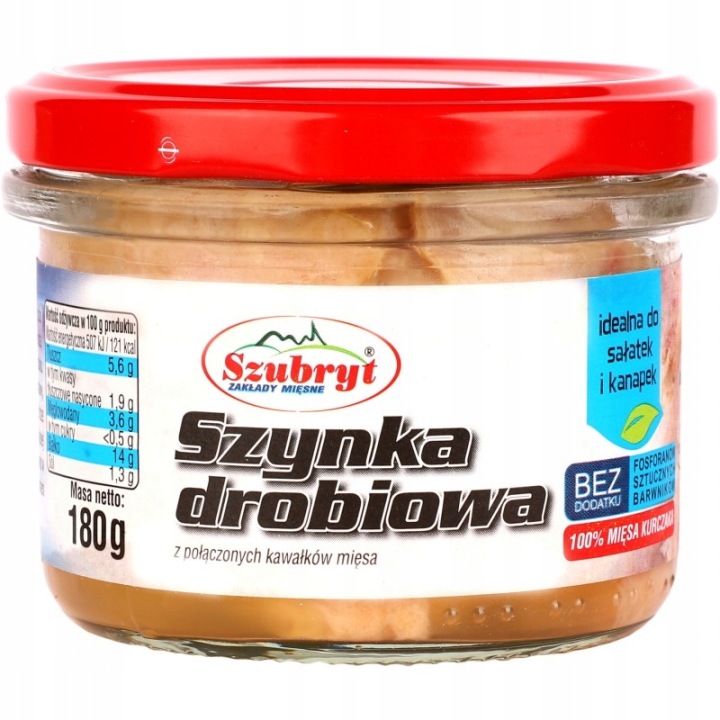 Szynka drobiowa (180 g) bez fosforanów Szubryt - zdrowa konserwa