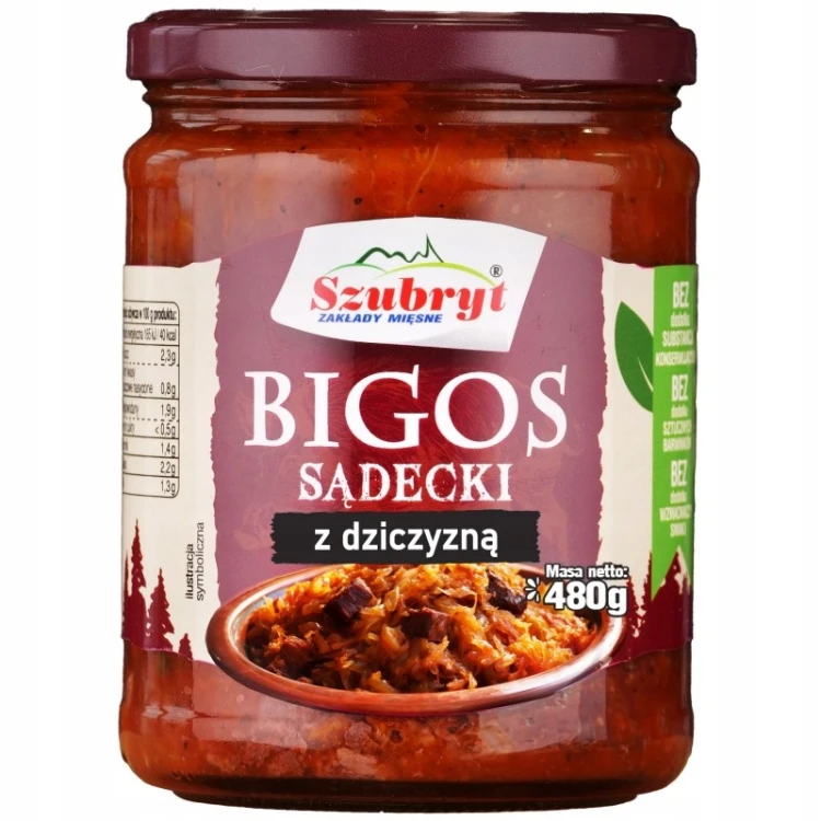 Bigos sądecki z dziczyzną 480g Szubryt
