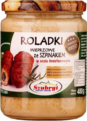 Roladki wieprzowe ze szpinakiem w sosie śmietanowym 480g Szubryt