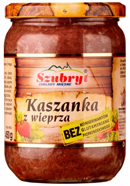 Kaszanka z wieprza w słoiku 450g SZUBRYT