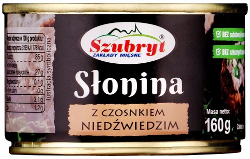 Słonina z czosnkiem niedźwiedzim 160g Szubryt