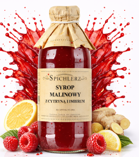 Syrop malinowy z cytryną i imbirem 330 ml