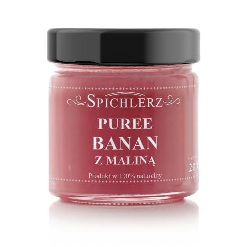 Puree Banan z Maliną 200g Pulpa Owocowa Bez Dodatku Cukru Spichlerz