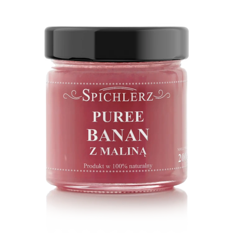 Puree Banan z Maliną 200g Pulpa Owocowa Bez Dodatku Cukru Spichlerz