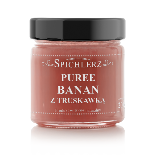 Puree Banan TRUSKAWKA 200g PRZECIER BEZ dodatku CUKRU pulpa truskawkowa