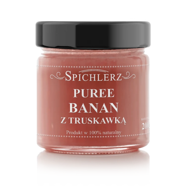 Puree Banan TRUSKAWKA 200g PRZECIER BEZ dodatku CUKRU pulpa truskawkowa
