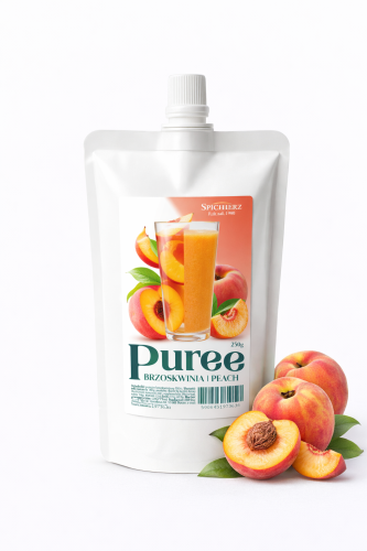 Puree brzoskwinia BEZ CUKRU z brzoskwini Pulpa Brzoskwiniowa 500g 100% owoce Spichlerz