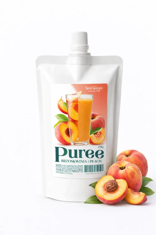 Puree brzoskwinia BEZ CUKRU z brzoskwini Pulpa Brzoskwiniowa 500g 100% owoce Spichlerz