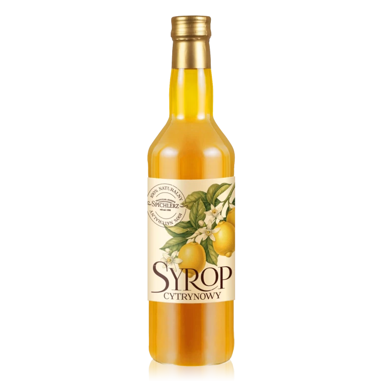 Syrop o smaku cytrynowym NATURALNY 700 ml BARMAŃSKI do wody drinków herbaty Spichlerz