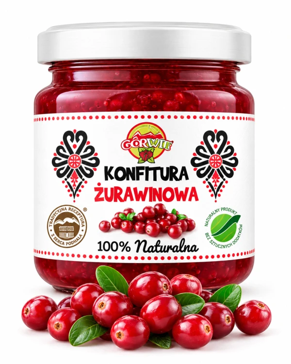 Konfitura żurawinowa 215g 100% Naturalna