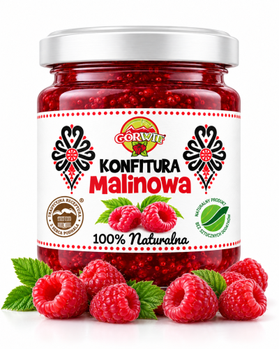 Konfitura malinowa 215g 100% Naturalna